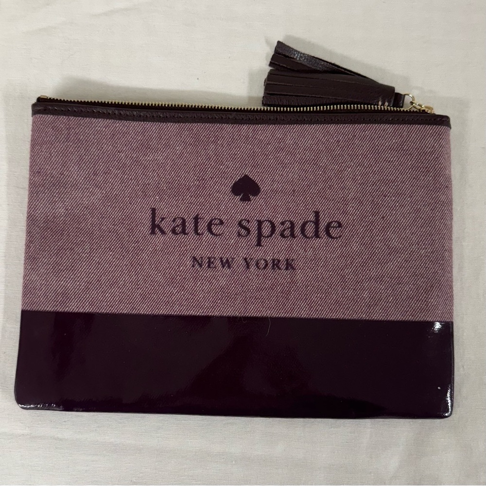 kate spade zipper pouch in burgundy